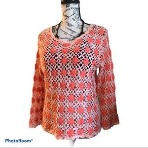 Vintage SA Collection Ramie Crochet Sweater / LGE